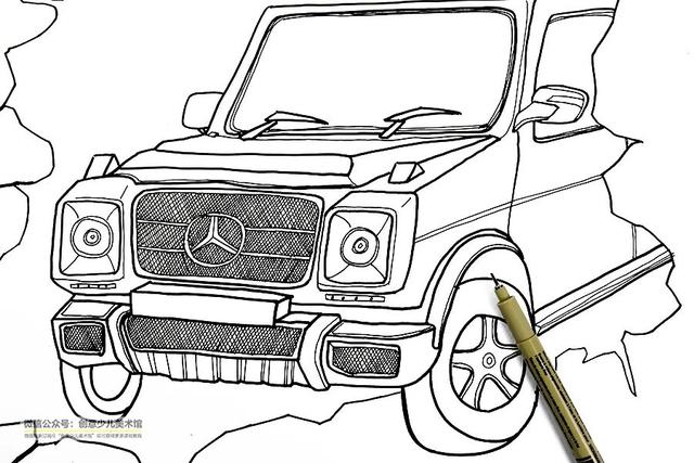 儿童画教程|趣味儿童画--疯狂越野车