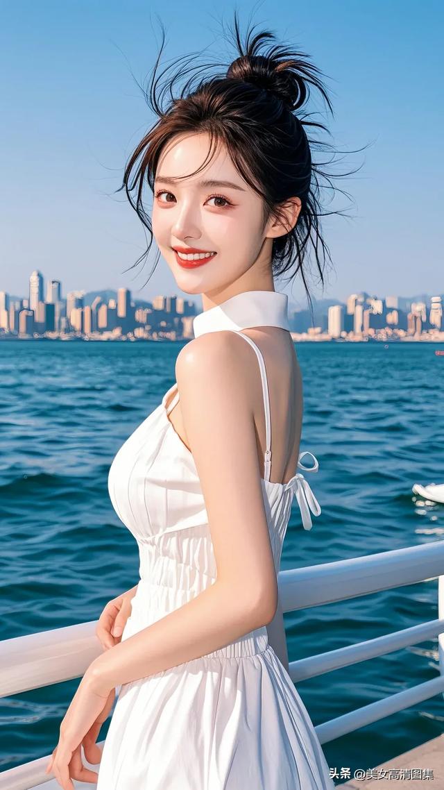 青岛栈桥:美女轻盈踏浪来,笑靥如花醉吾心
