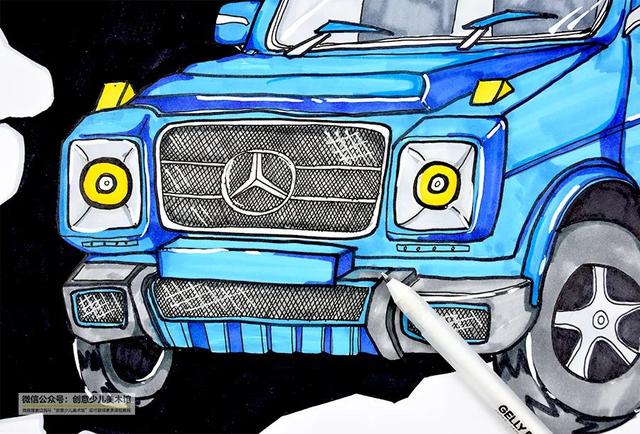 儿童画教程|趣味儿童画--疯狂越野车