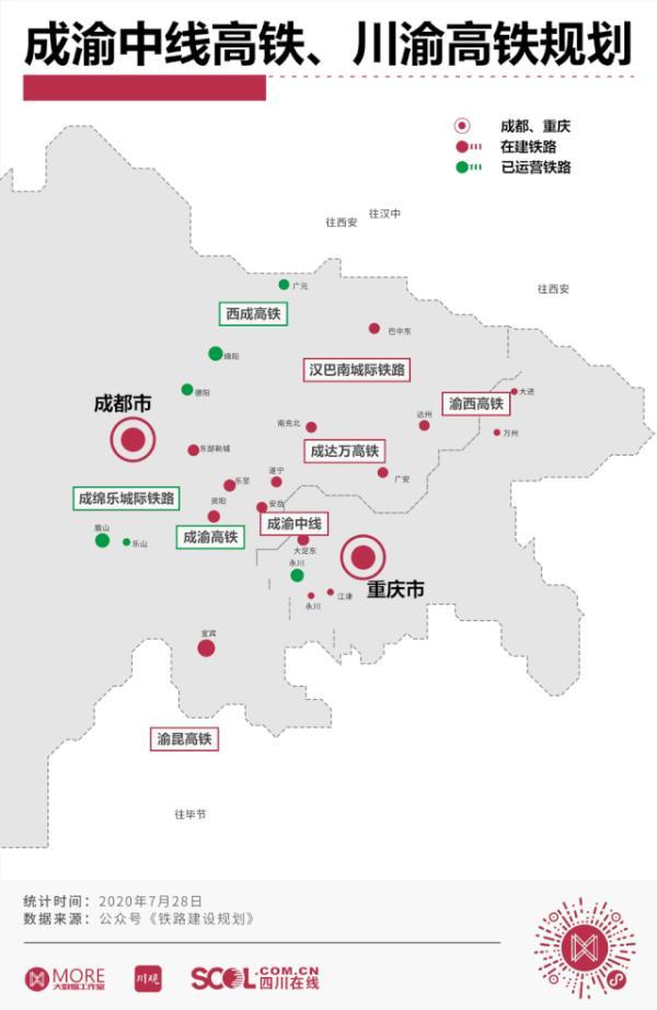 45分钟跑完,新建7个站!成渝中线最新方案来了
