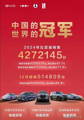 比亚廸汽车(比亚迪 2024 年销量横扫全球，稳坐新能源汽车霸主宝座)