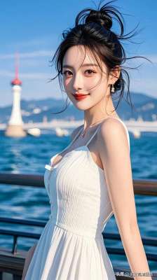 踏浪的美女(青岛栈桥：美女轻盈踏浪来，笑靥如花醉吾心)