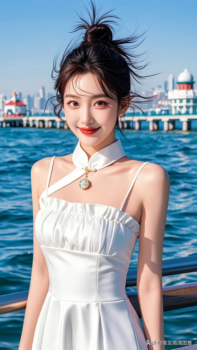 青岛栈桥:美女轻盈踏浪来,笑靥如花醉吾心