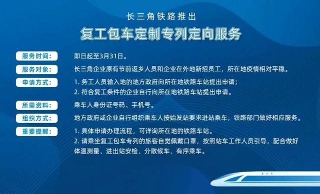 助力复工复产,这些车次恢复开行