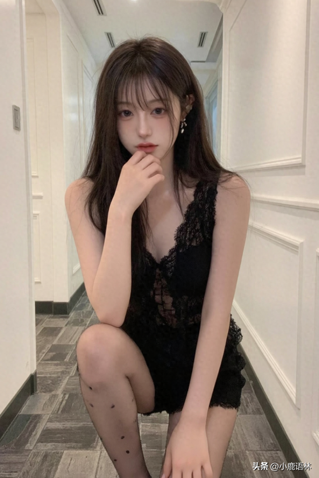 170女友 黑色蕾丝写真,小姐姐的冷艳气场绝美炸裂!