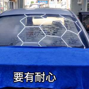 汽车裁膜法(后挡玻璃膜换膜贴膜全过程分享保留原玻璃电热丝#汽车贴膜教学)