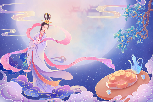 梦里银河骑月走,嫦娥约品菊香茶