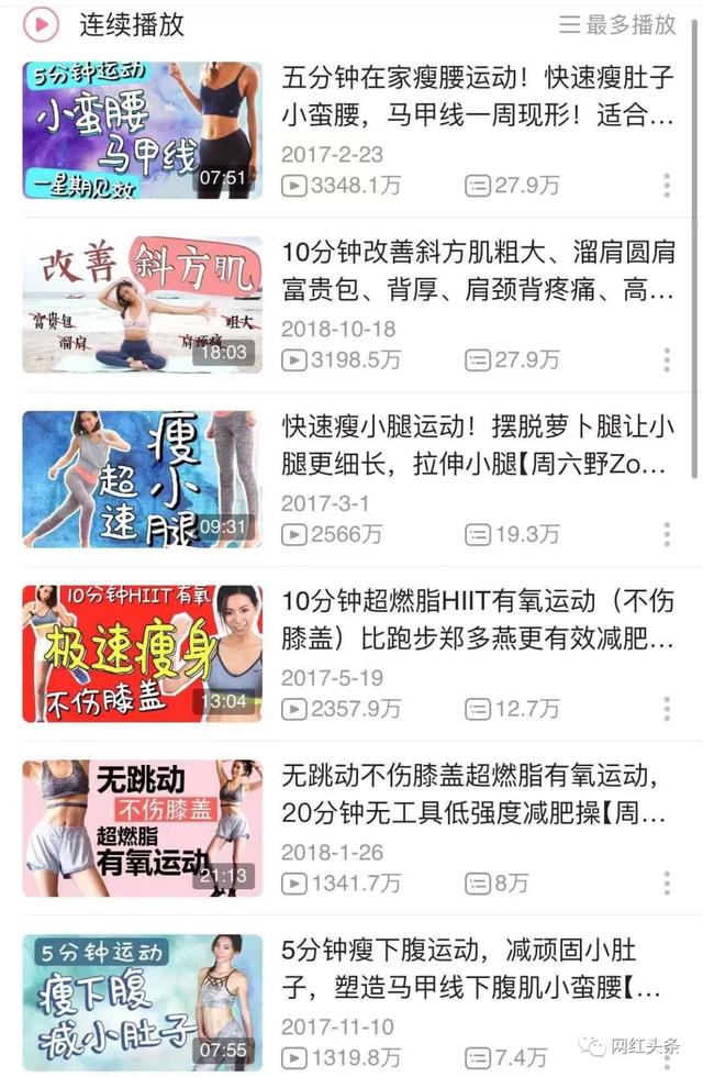 B站拥粉近800万，三年蝉联百大up主周六野Zoey何以成顶流健身博主