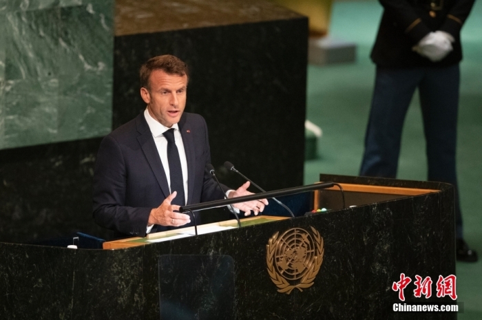 资料图：法国总统马克龙。 中新社记者 廖攀 摄 　